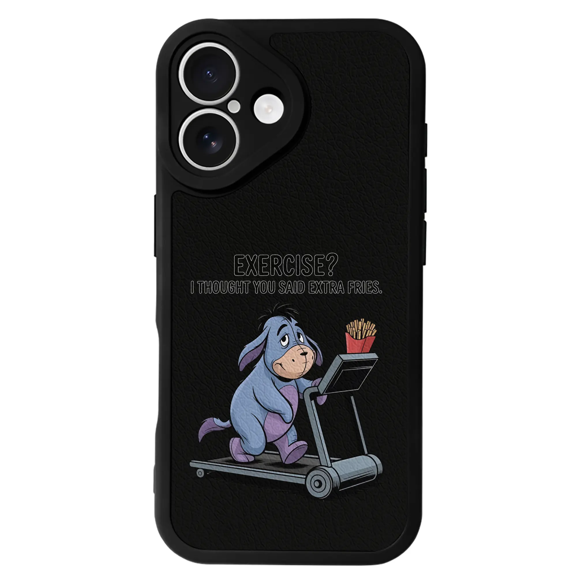 プーさん グッズ イーヨー - IPhone 16シリーズ対応 ・ シリコンスマホケース ・ レザー調 ・ 高精度フィット ・ 耐衝撃 ・ ワイヤレス充電対応 ・ 精密カット